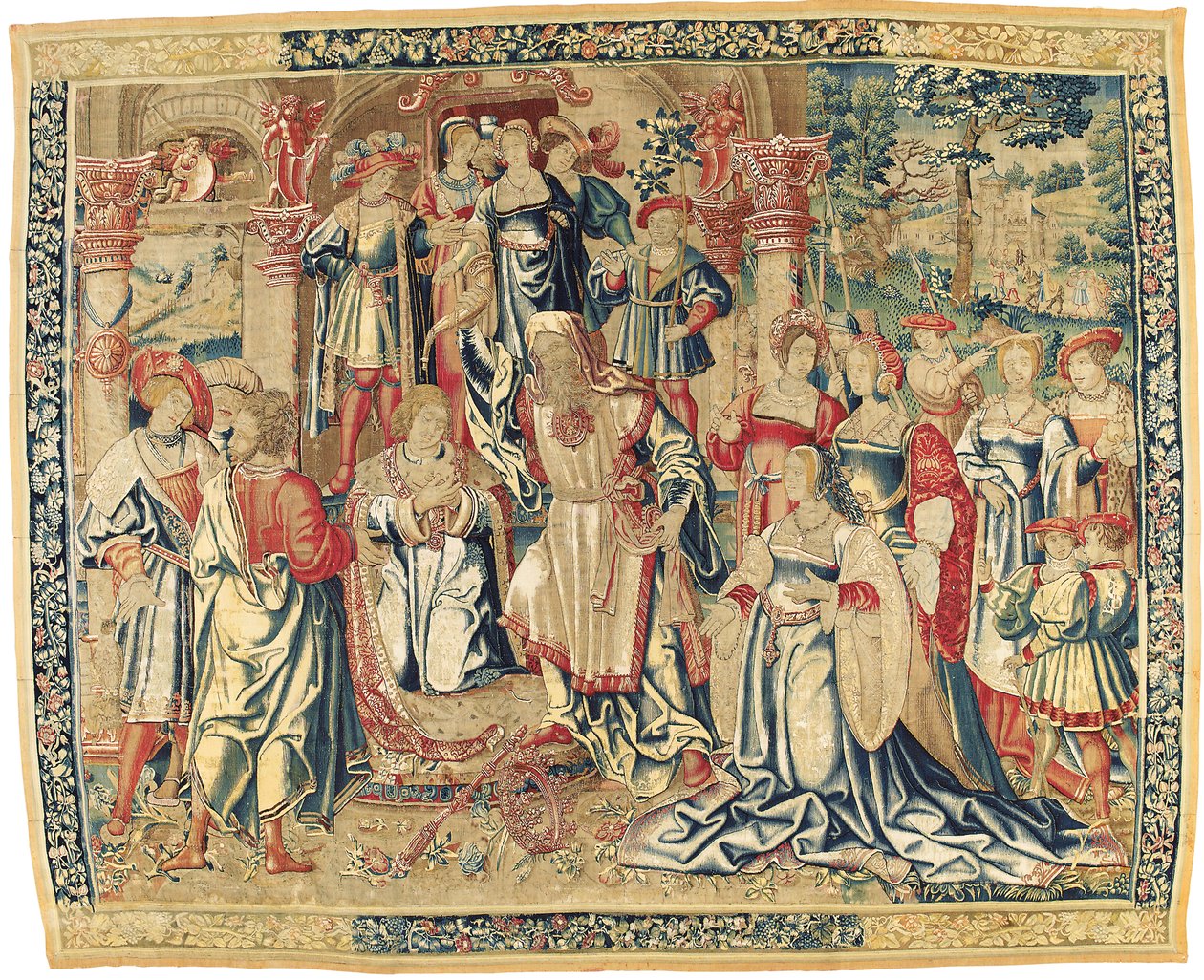 Biblijny gobelin francusko-flamandzki, ok. 1510-30 autorstwa Flemish School