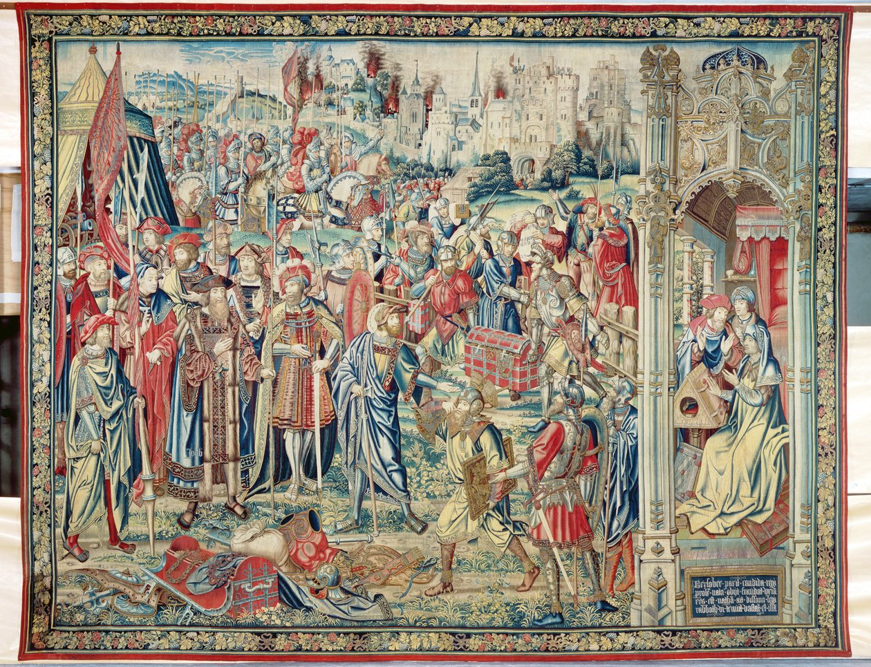 Zbieranie łupów, Gobelin Dawida i Batszeby, ok. 1510-15 autorstwa Flemish School