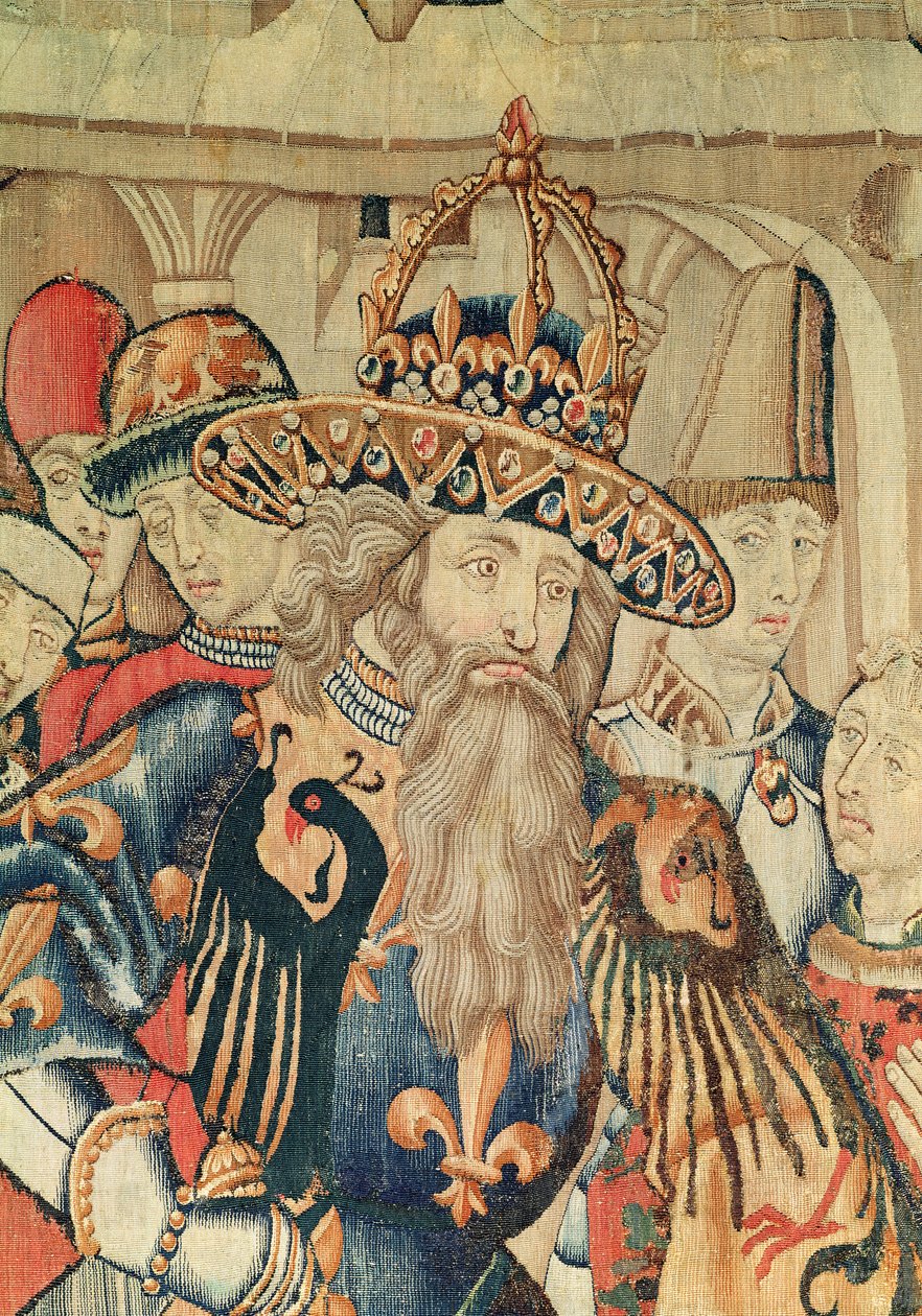 Kierownik Karola Wielkiego (742-814), warsztat w Tournai (szczegóły) autorstwa Flemish School