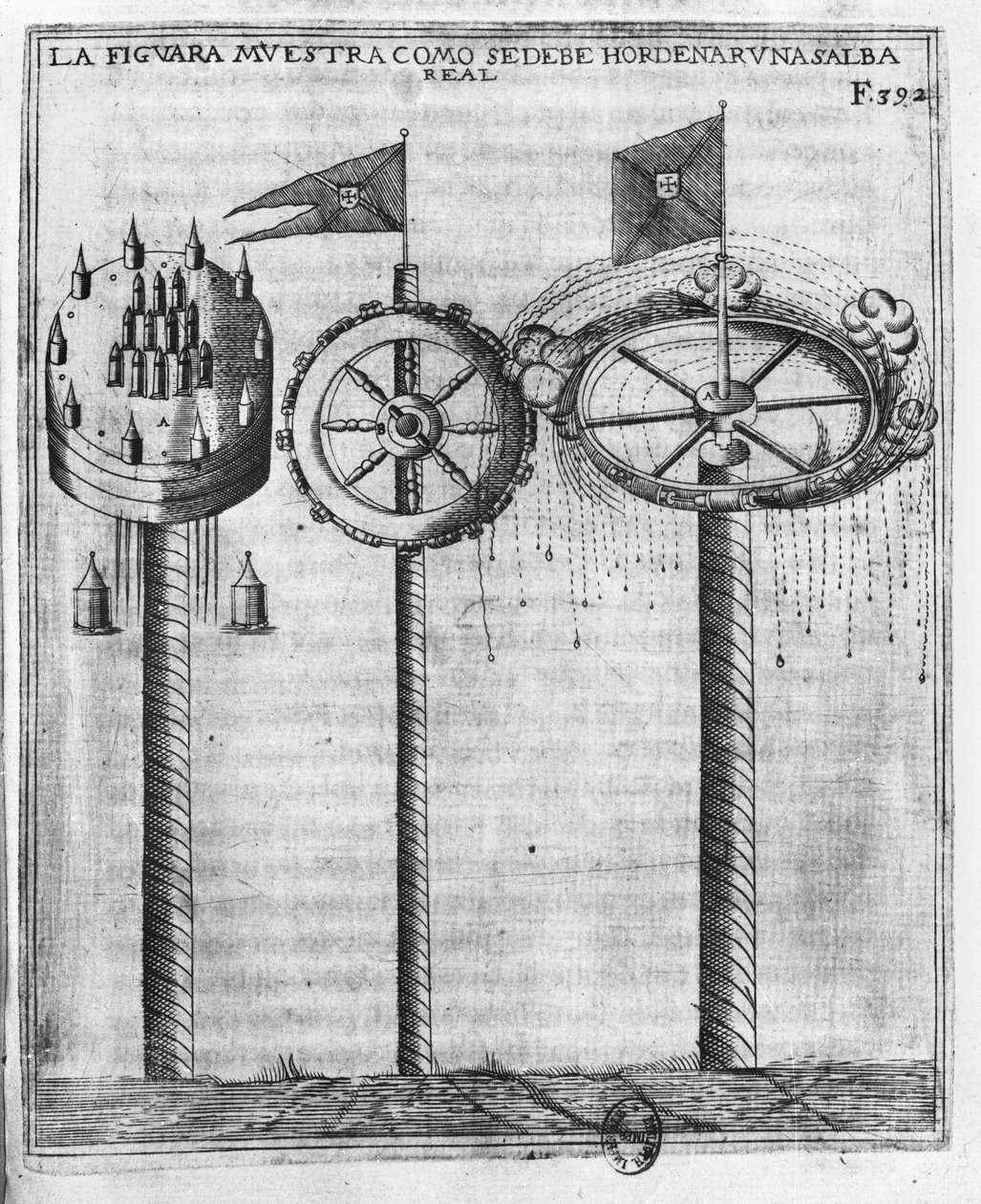 Jak odpalić salut królewski, ilustracja z Tratado de Artilleria autorstwa Diego Ufano, Bruksela, 1613 autorstwa Flemish School