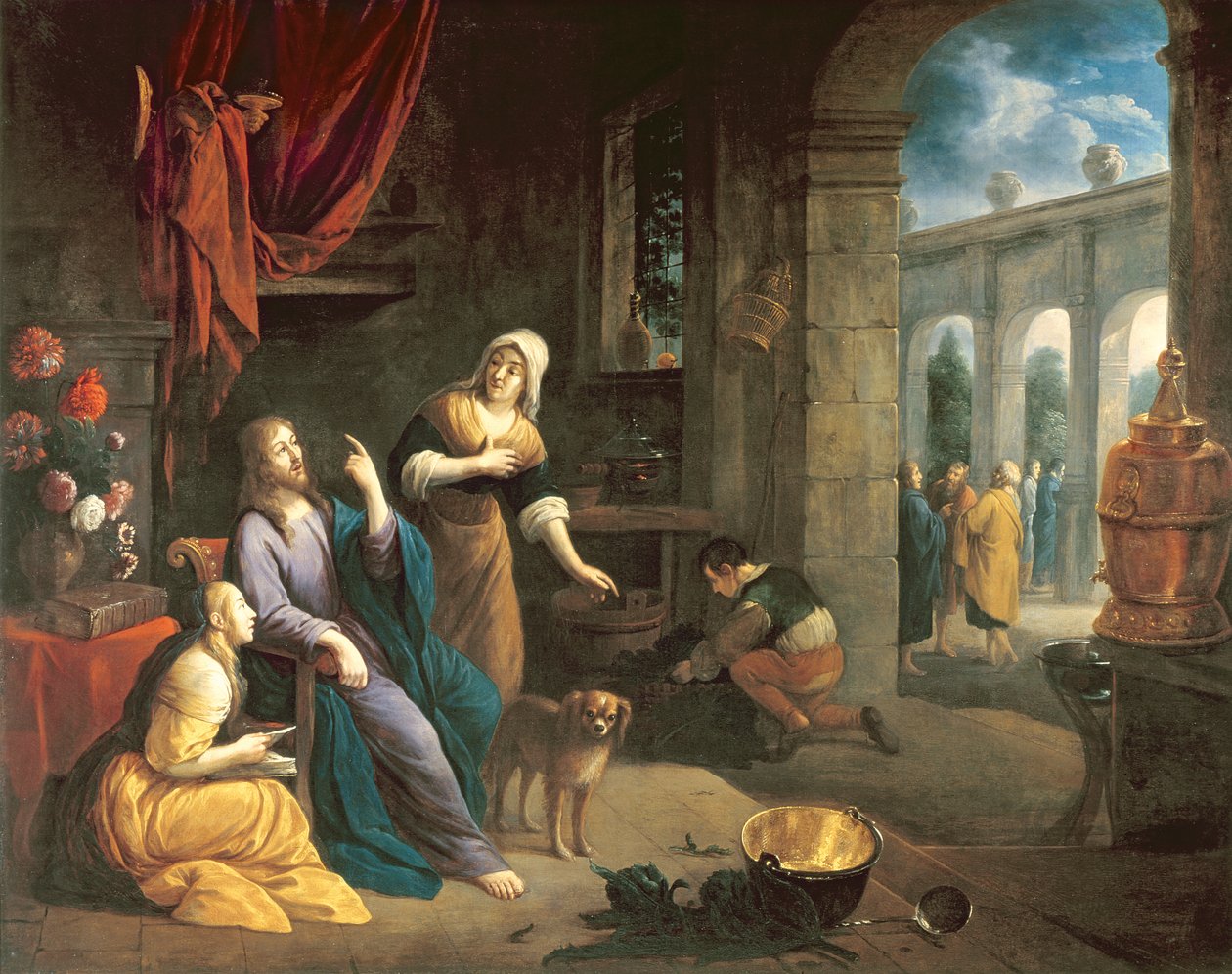 Jezus w domu Marty i Marii autorstwa Flemish School