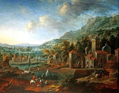 Krajobraz z jeźdźcami autorstwa Flemish School