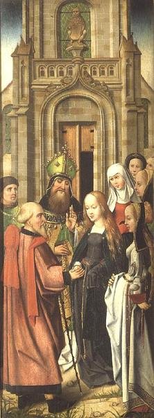 M.25 Wesele Dziewicy, początek XVI wieku (prawy panel tryptyku) (patrz także 69683 i 69684) autorstwa Flemish School