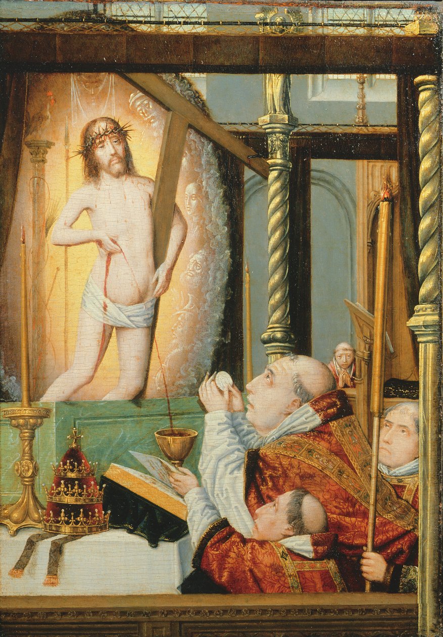 Msza św. Grzegorza, ok. 1510 autorstwa Flemish School