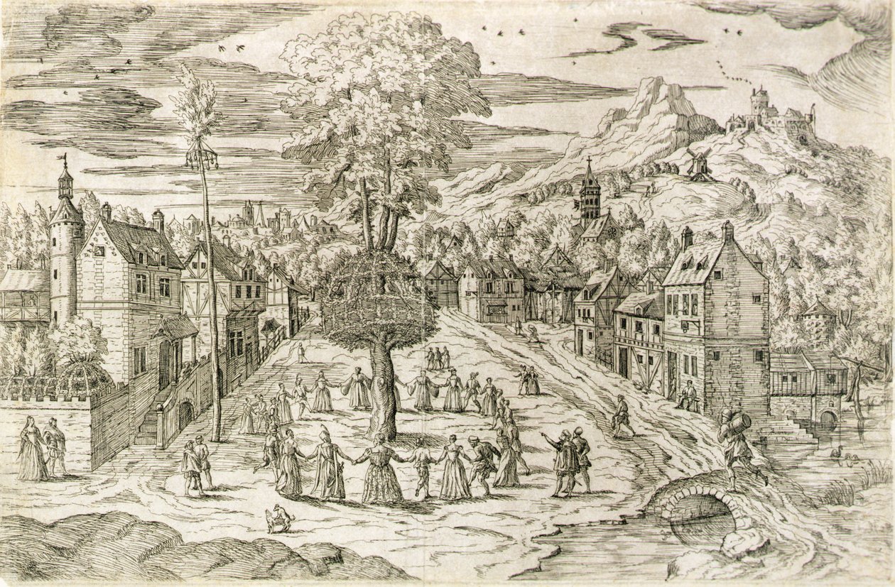 Uroczystość pierwszomajowa (akwaforta) autorstwa Flemish School