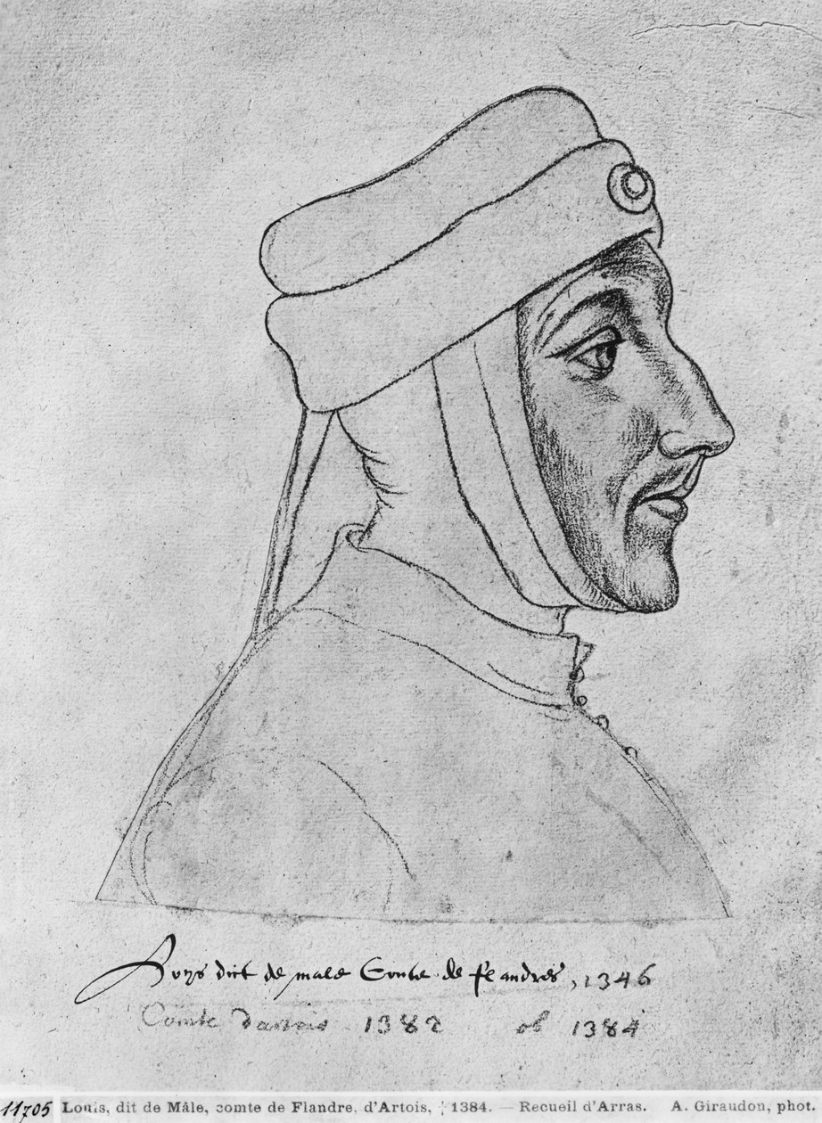 Ms 266 fol.54 Ludwik II Flandrii, także Ludwik III Artois i Ludwik I Palatyn Burgundii, zwany Ludwikiem Male, z „Recueil d