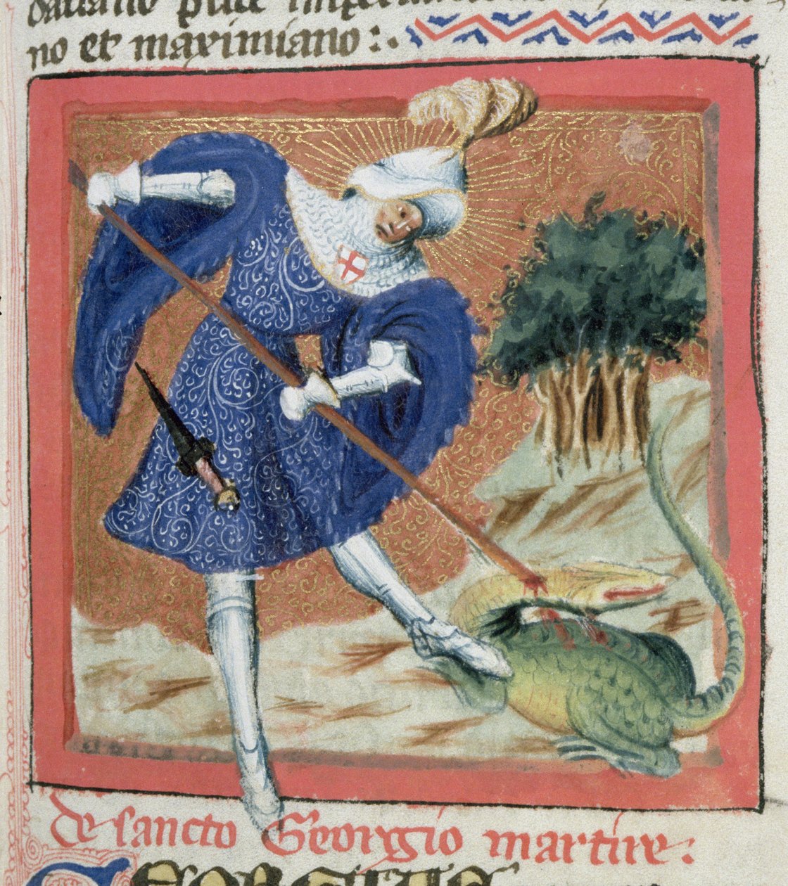 Pani Gen IIII f.81r St George and the Dragon, ze Złotej legendy Jacobusa de Voragine (ok. 1228-98) autorstwa Flemish School