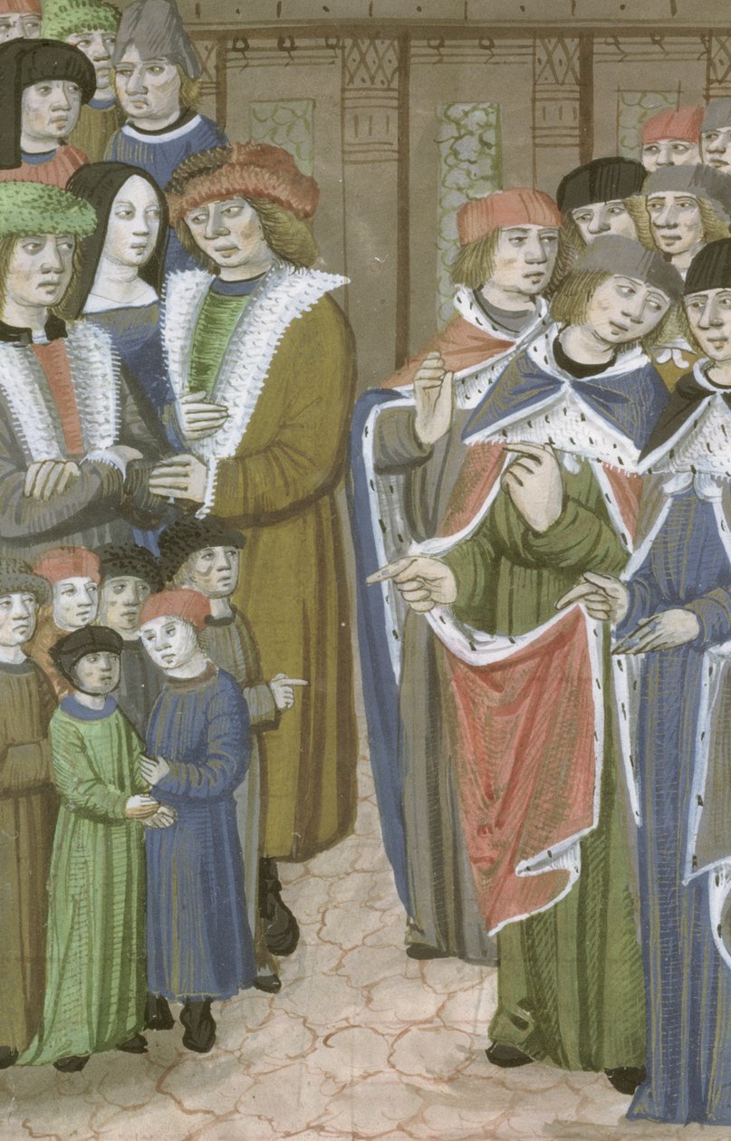 Pani Hunter 9 f.68v Grupa lekarzy, mężczyzn, kobiet i dzieci, z De Medina Fen I. II, przez Avicenna (980-1037) autorstwa Flemish School