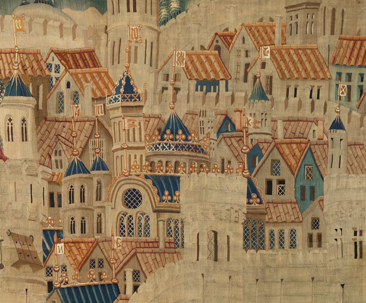 Muzeum Parafialne Gobelinów (Muzeum Parafialne Gobelinów Pastrana). Flamandzki gobelin. Conquest of Tanger (Zdobywanie Tangeru, De inname van Tanger). Seria Podboje króla Portugalii Alfonsa I. Turniej. Wełna i jedwab autorstwa Flemish School