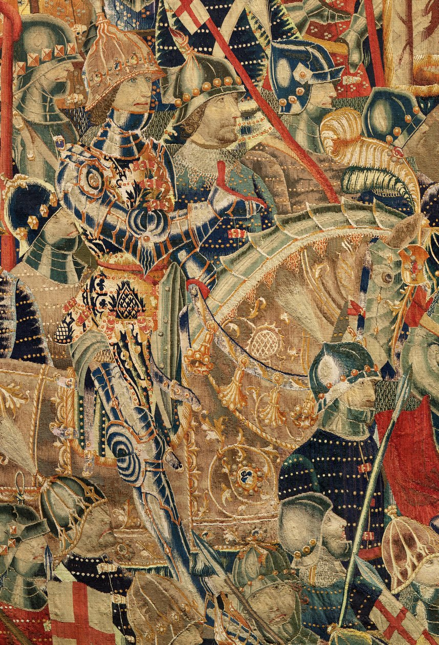 Muzeum Parafialne Gobelinów (Muzeum Parafialne Gobelinów z Pastrany). Flamandzki gobelin. Okrążenie Asili (Oblężenie Asili, De omsingeling van Arzila). Seria Podboje króla Portugalii Alfonsa I. Turniej. autorstwa Flemish School