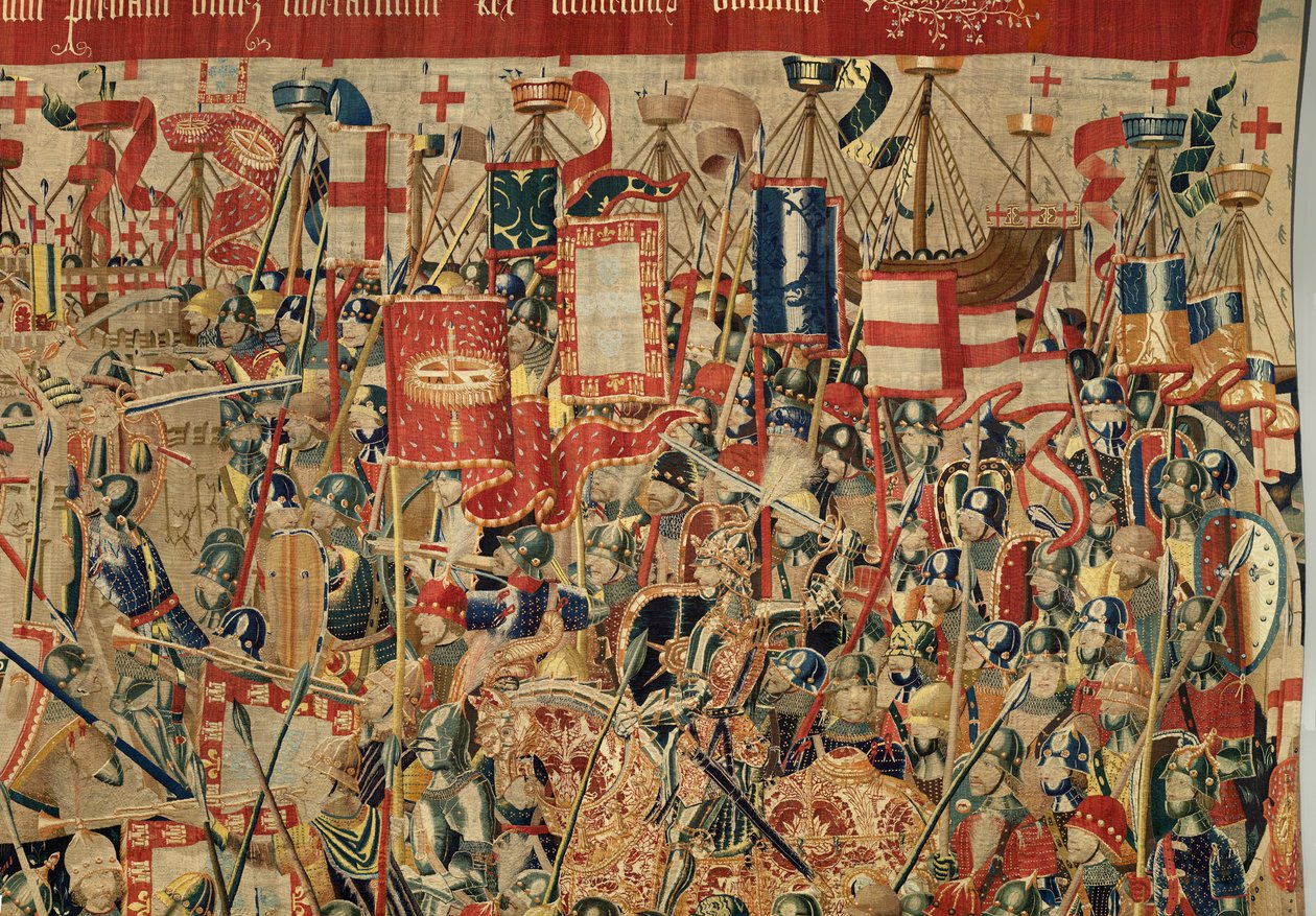 Muzeum Parafialne Gobelinów (Muzeum Parafialne Gobelinów Pastrana). Flamandzki gobelin. Take of Asila (Take of Asila, Assault on Asila, De inname van Arzila). Seria Podboje króla Portugalii Alfonsa I. Turniej. autorstwa Flemish School