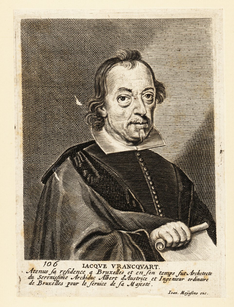 Portret Jacoba Franquarta, flamandzkiego malarza, architekta i grawera autorstwa Flemish School