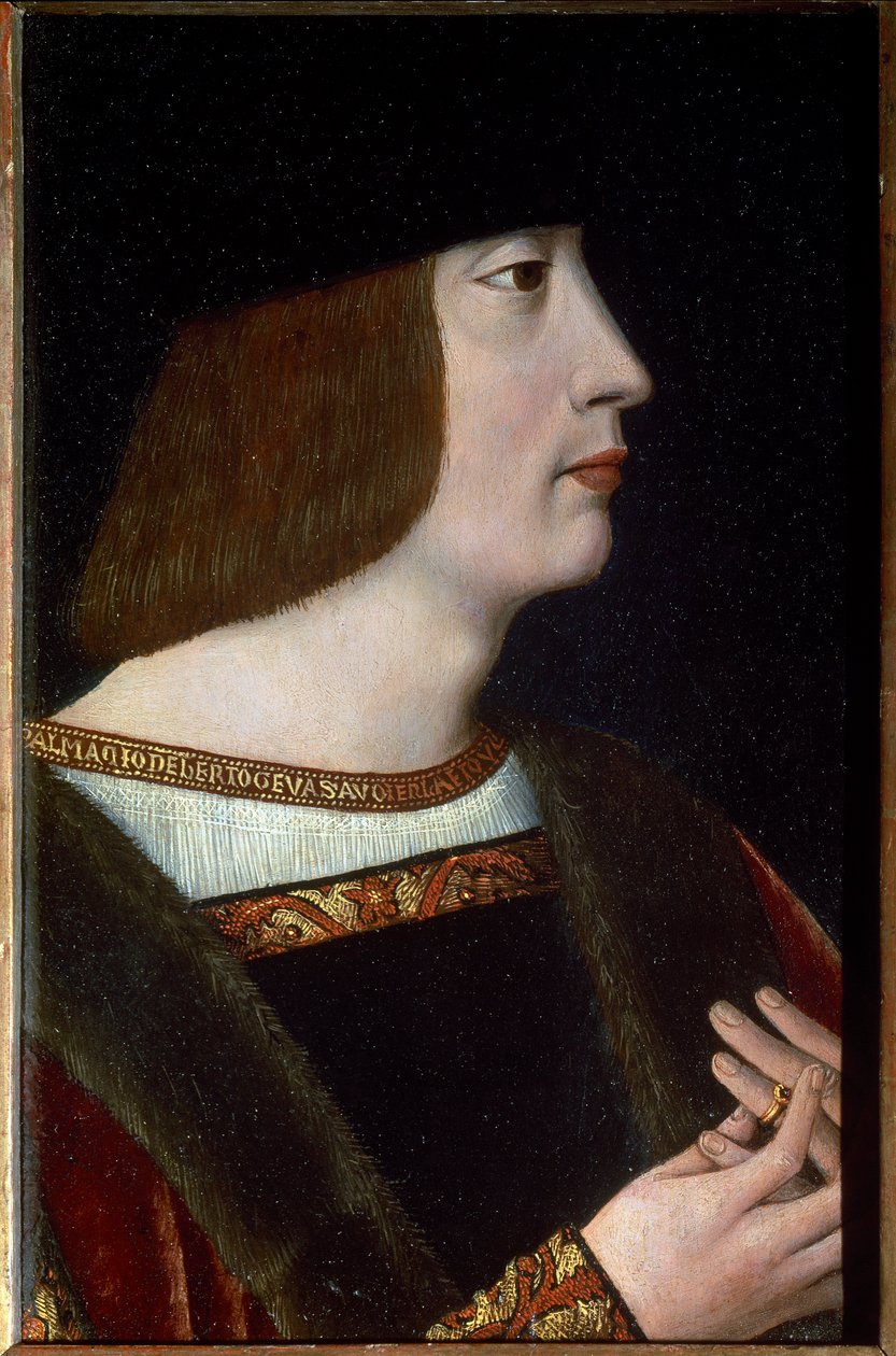 Portret Filipa II Sabaudzkiego zwany Pięknym, ok. 1500 (malarstwo) autorstwa Flemish School