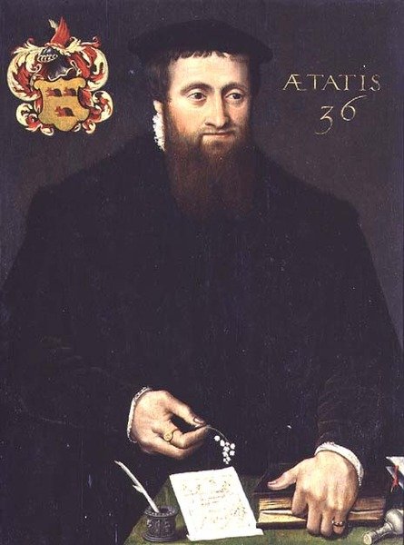 Portret uczonego, prawdopodobnie matematyka, lat 36 (panel) autorstwa Flemish School