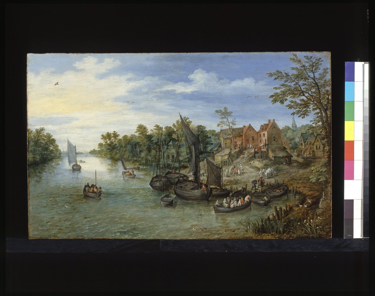 Pejzaż rzeczny (olej na drewnie) autorstwa Flemish School