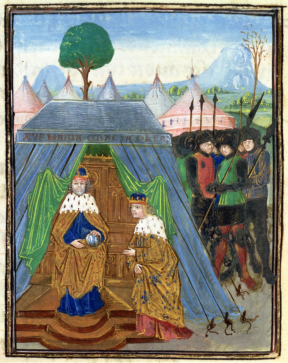 Roy 15 E I f.321v Baldwin II odwiedza Manuela Komnena, z Outremer