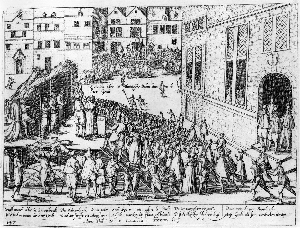 Sceny z hiszpańskiej inkwizycji w Gandawie, czerwiec 1578 r. autorstwa Flemish School