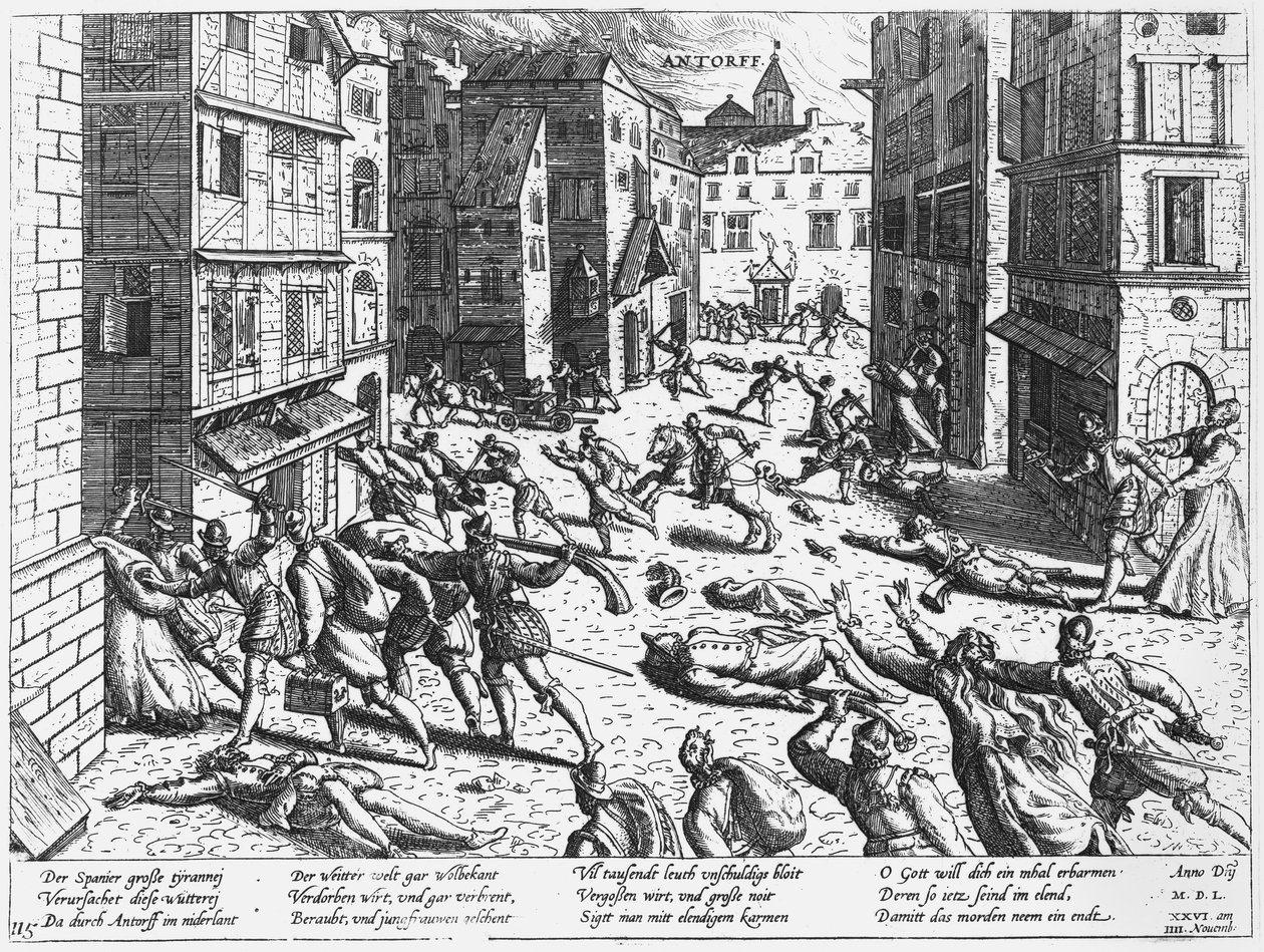 Sceny z hiszpańskiej furii pod Antorffem, 1576 r. autorstwa Flemish School