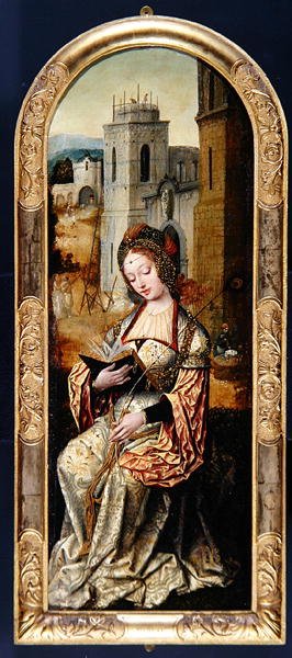 Św. Barbara, pocz. XVI w. (olej na desce) autorstwa Flemish School