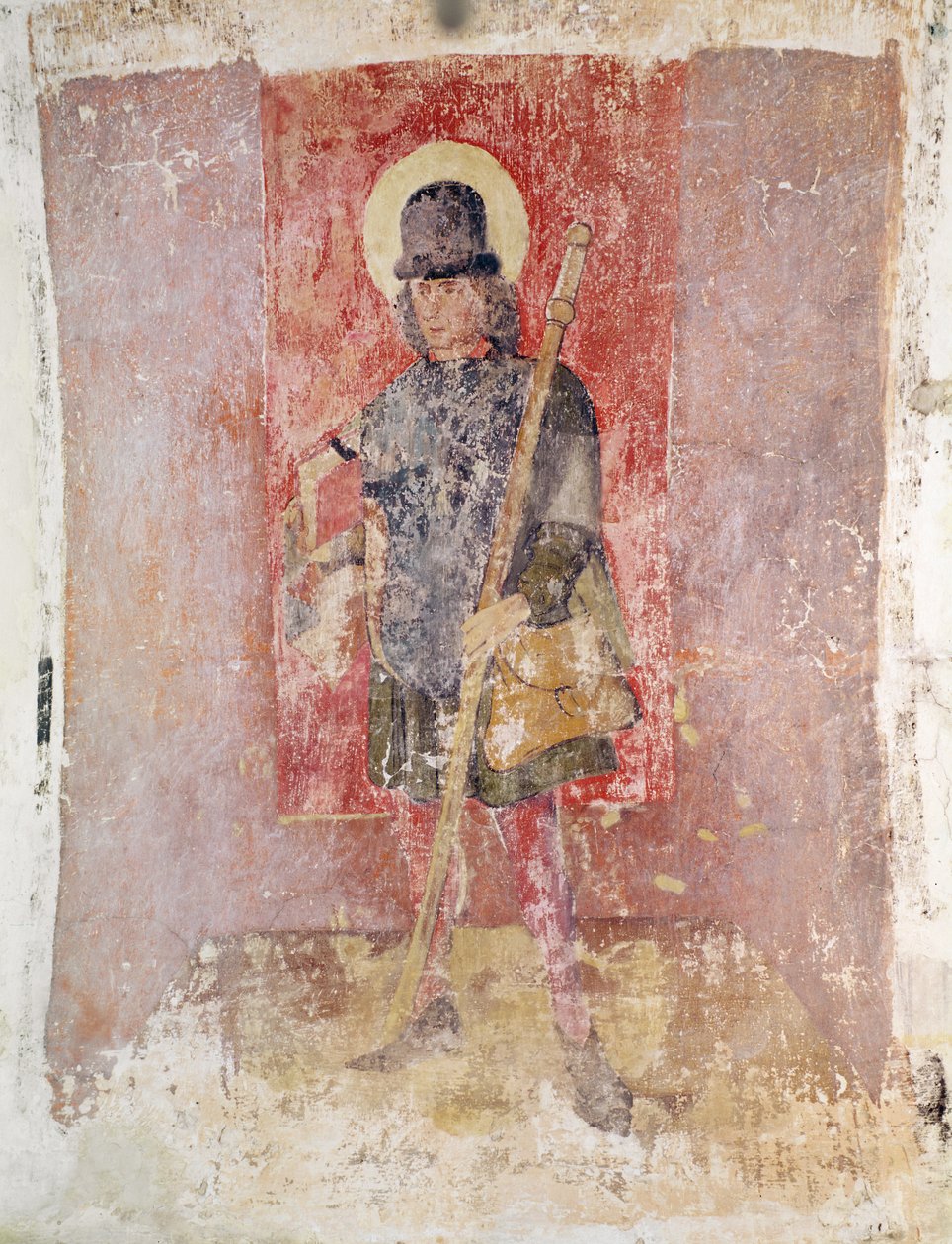 Św. Brendan z Irlandii, malowidło ścienne z krypty, ok. 1480-1540 autorstwa Flemish School
