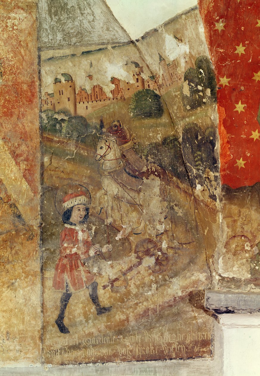 Św. Guido, malowidło ścienne z krypty, ok. 1480-1540 autorstwa Flemish School