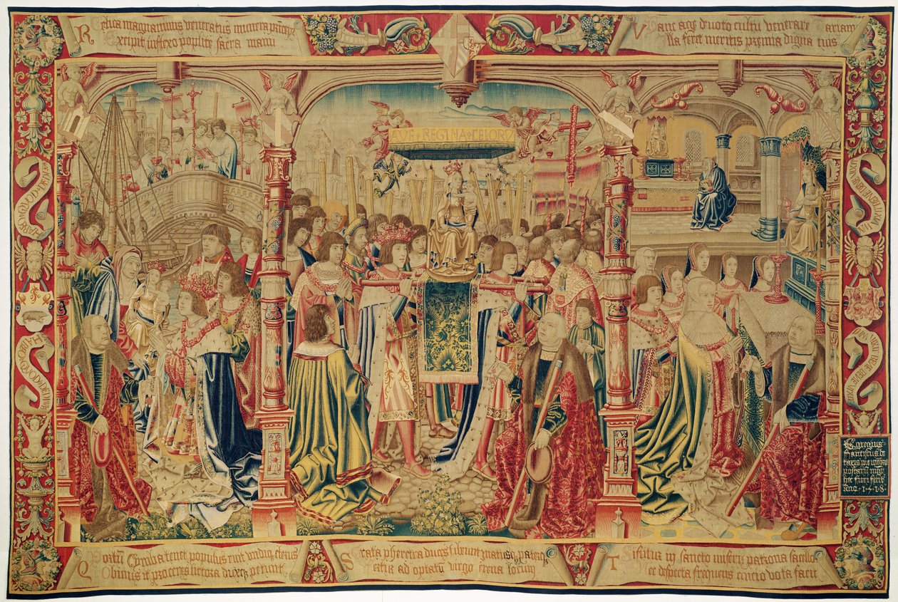 Posąg Matki Boskiej Wniesionej do Kościoła, z Legendy Notre Dame du Sablon, Warsztat Brukselski, 1516 autorstwa Flemish School
