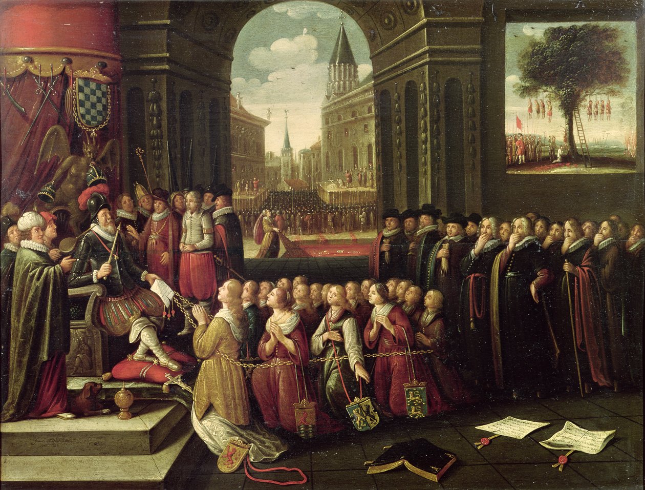 A Tirania do Duque de Alba (óleo sobre tela)polonês autorstwa Flemish School