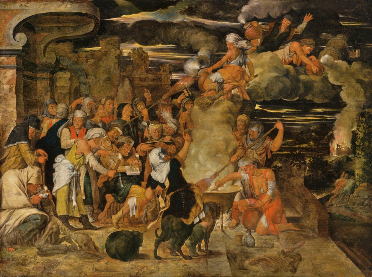 Sabat czarownic (olej na panelu) autorstwa Flemish School