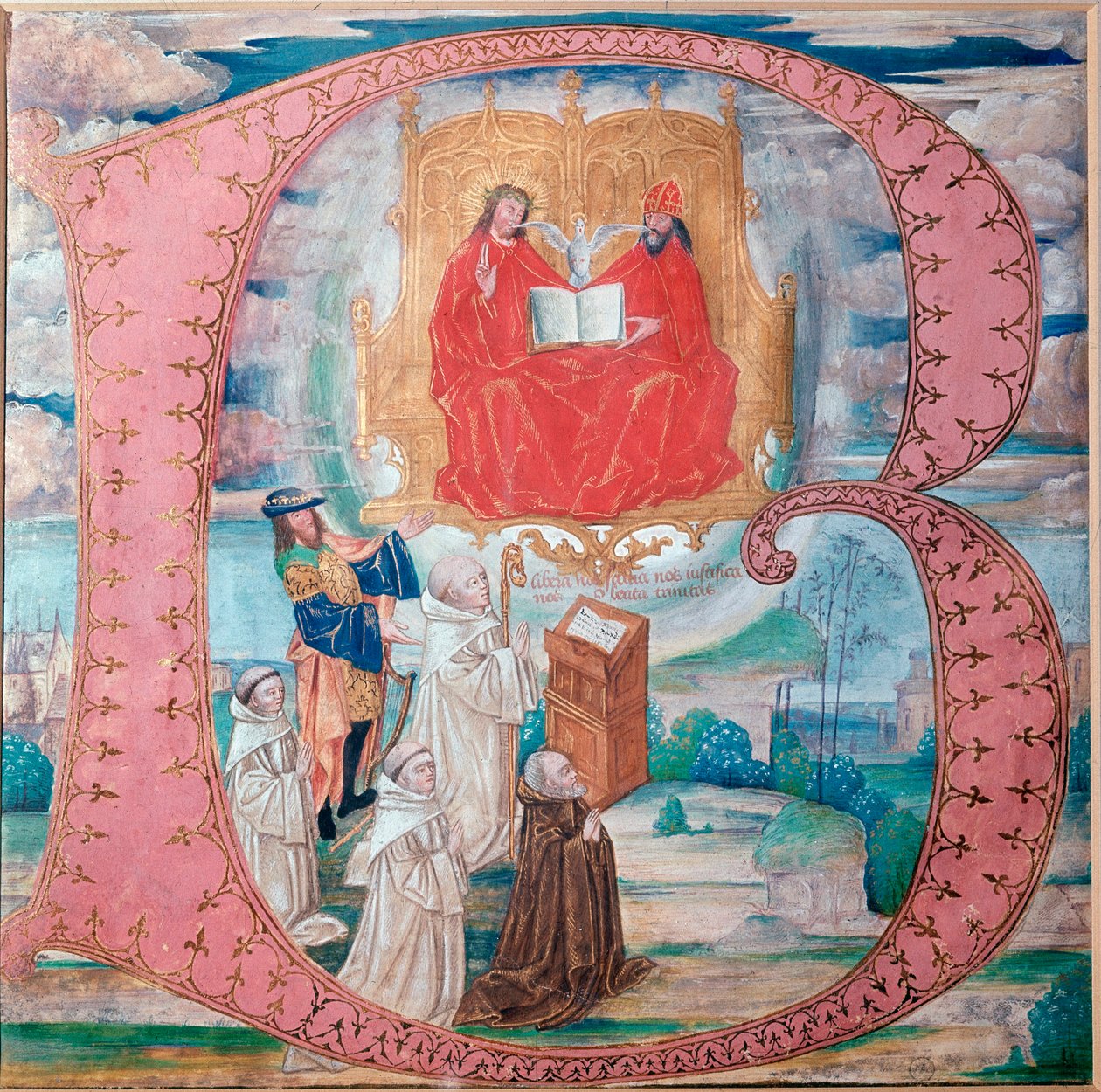 Trójca Święta, pierwsza litera B (miniatura autorstwa Flemish School