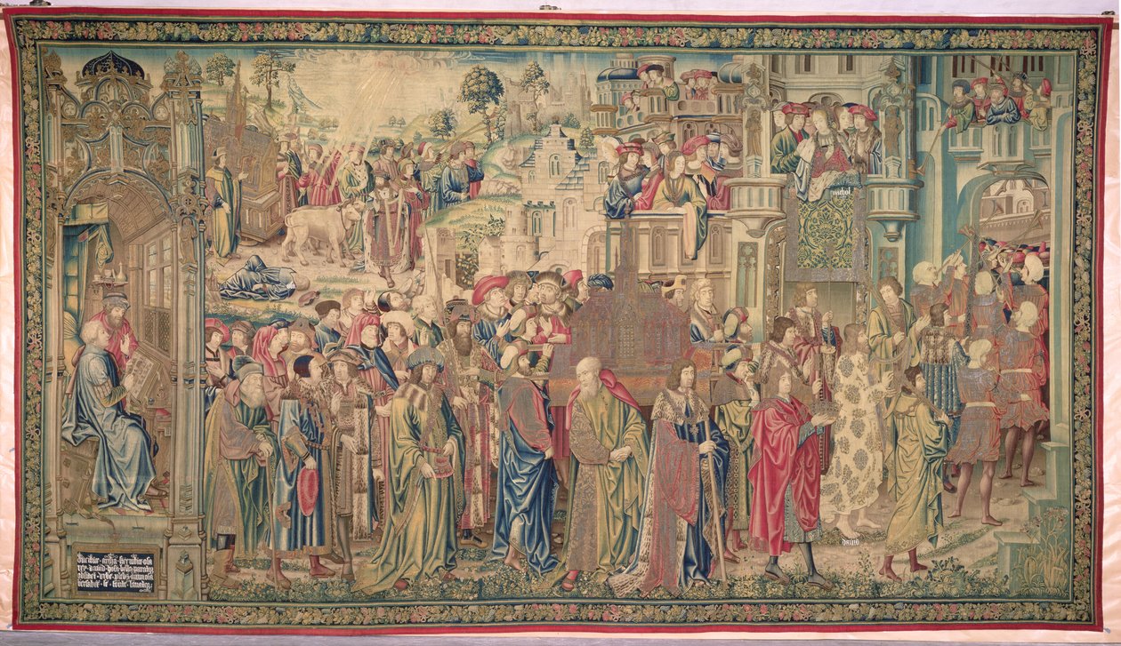 Transport Arki Przymierza, Gobelin Dawida i Batszeby, ok. 1510-15 autorstwa Flemish School