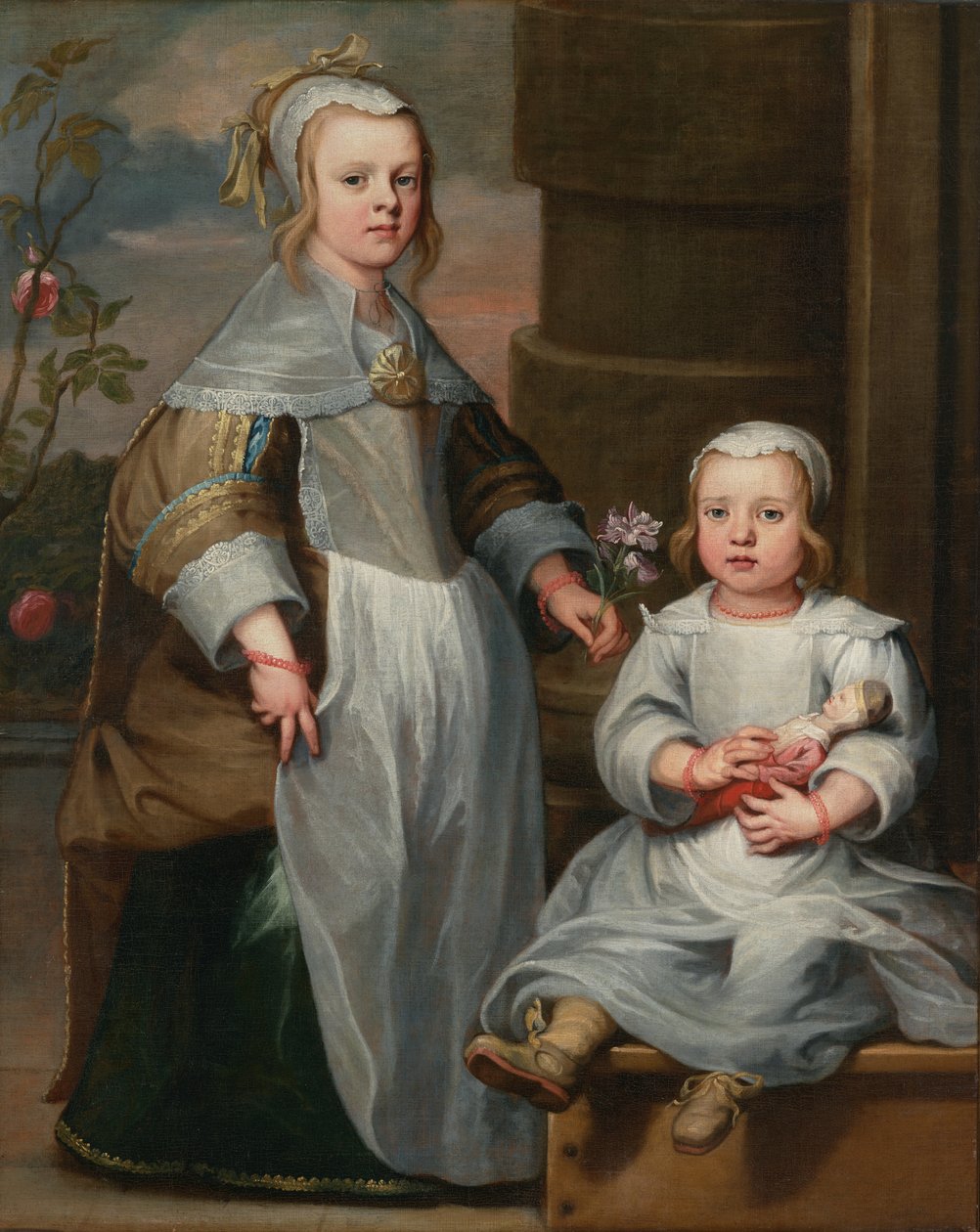 Dwie siostry, ok. 1650-60 (olej na płótnie) autorstwa Flemish School