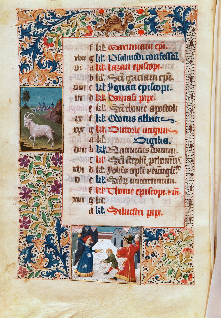 V.25-3 Fol.12v Miesiąc grudzień autorstwa Flemish School