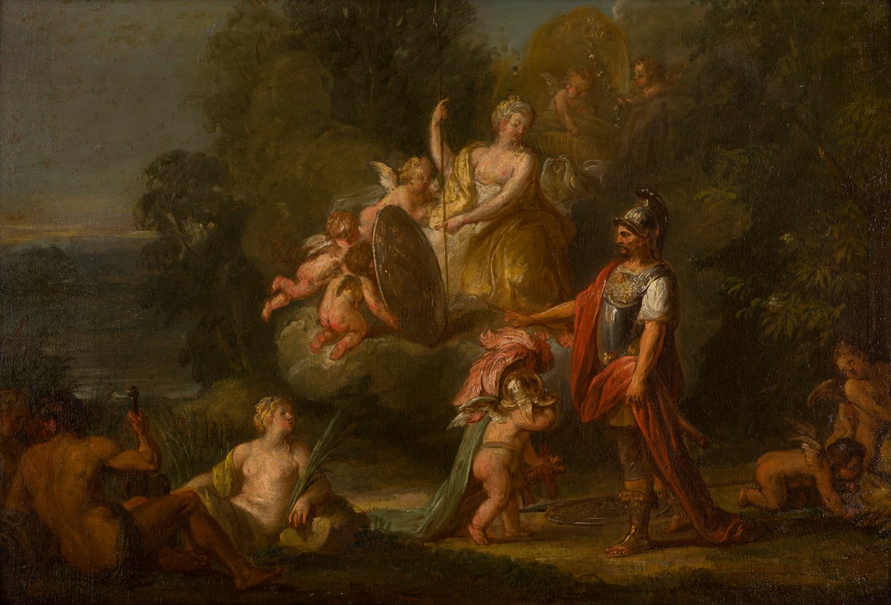 Wenus dająca ramiona Eneaszowi, ok. 1400-1699 (olej, płótno i panel) autorstwa Flemish School