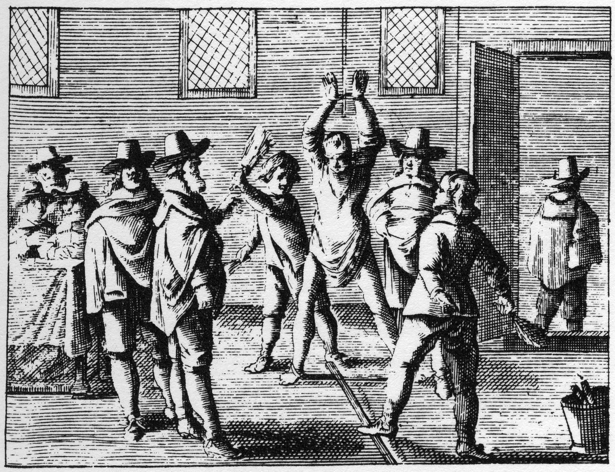 Wizard Whipping by Children - Grawerowanie z 1725 r. w ""La Sorcellerie demasquee"" (