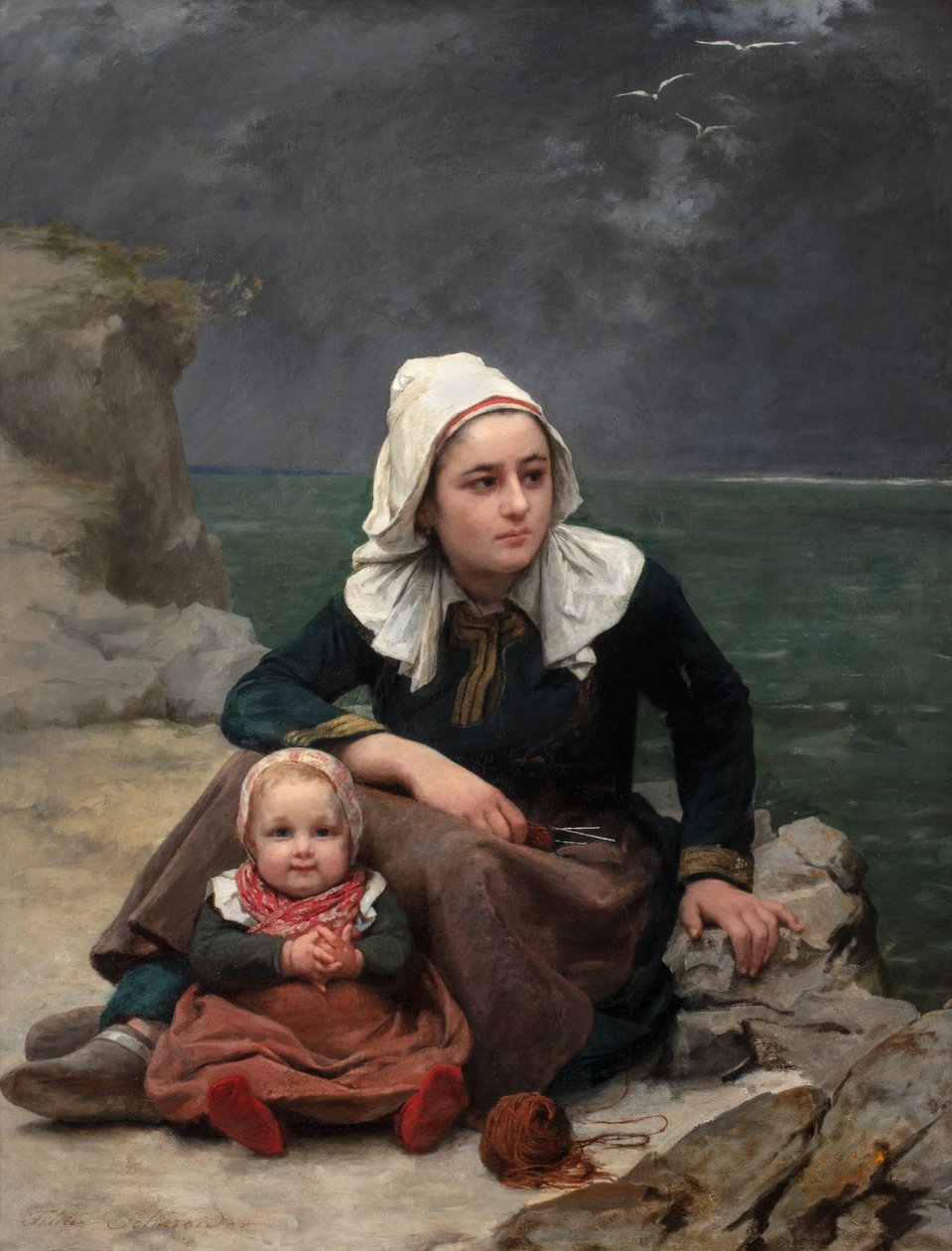 Le Grain (Szkwał), ok. 1871-81 (olej na płótnie) autorstwa Félicie (1831 88) Schneider