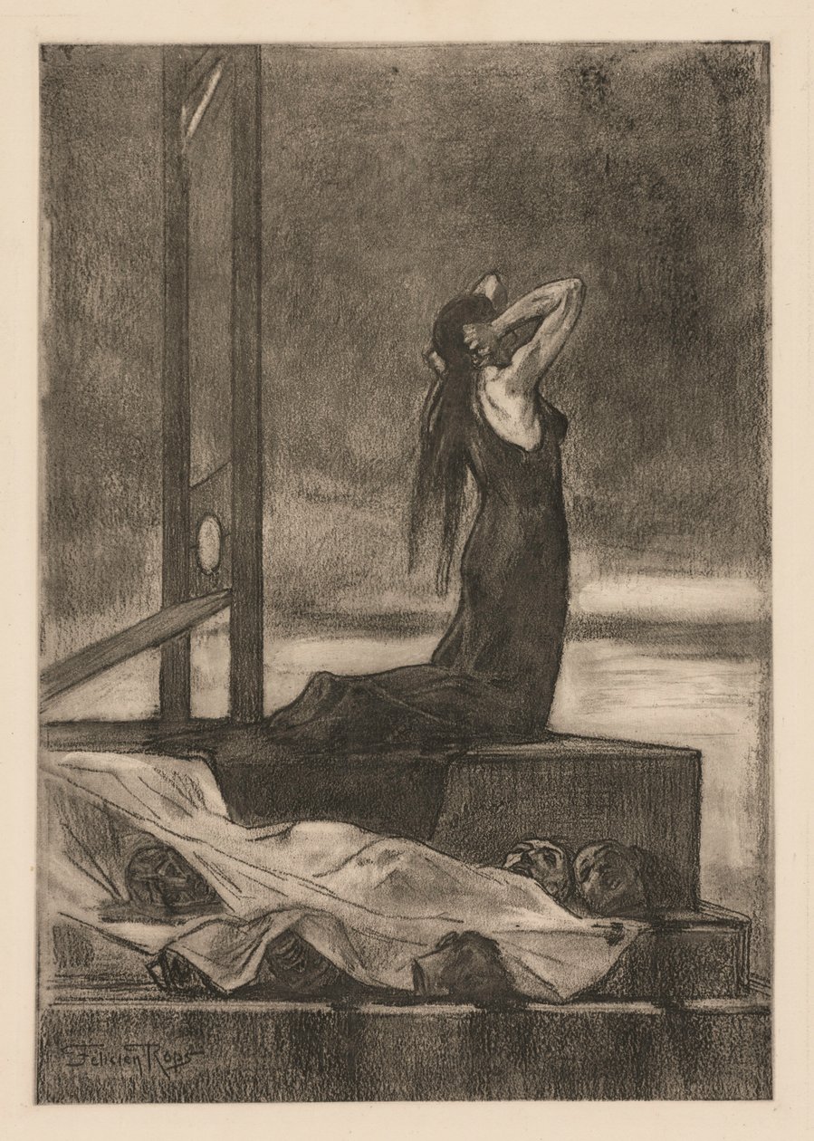 Kara śmierci: Ból śmierci Todesstrafe: La peine de mort, c. 1880. autorstwa Félicien Rops