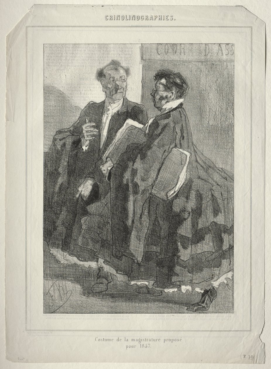 Krynolinografie (kostium magistratu zaproponowany na 1857 r.) autorstwa Félicien Rops