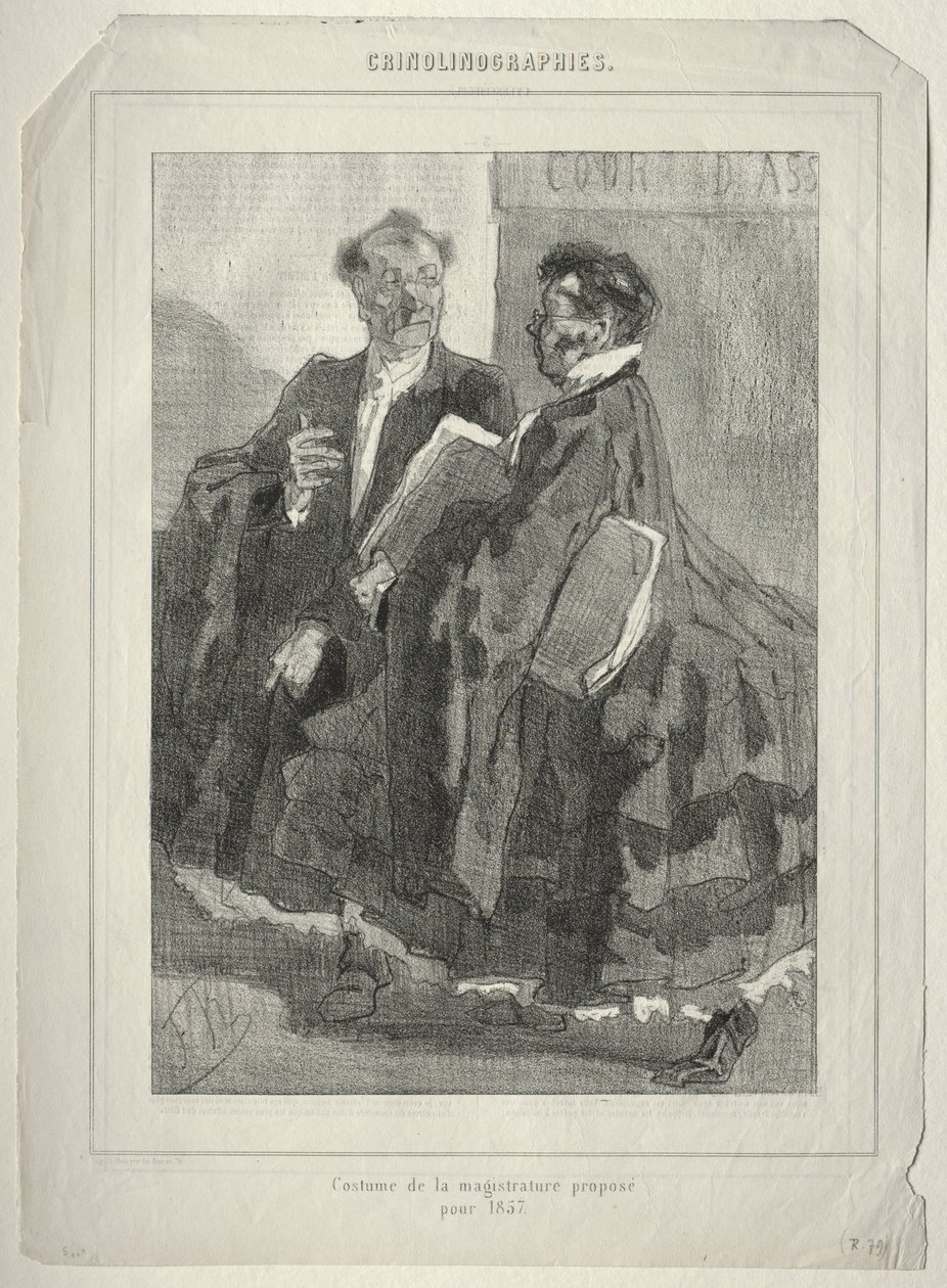 Krynolinografie. Strój sędziego zaproponowany na rok 1857. autorstwa Félicien Rops