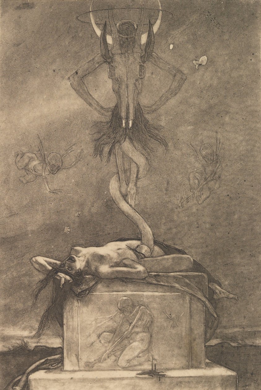 Ofiara, z The Satanic Ones, ca. 1882 r., ok. 1882 r. 1882. autorstwa Félicien Rops