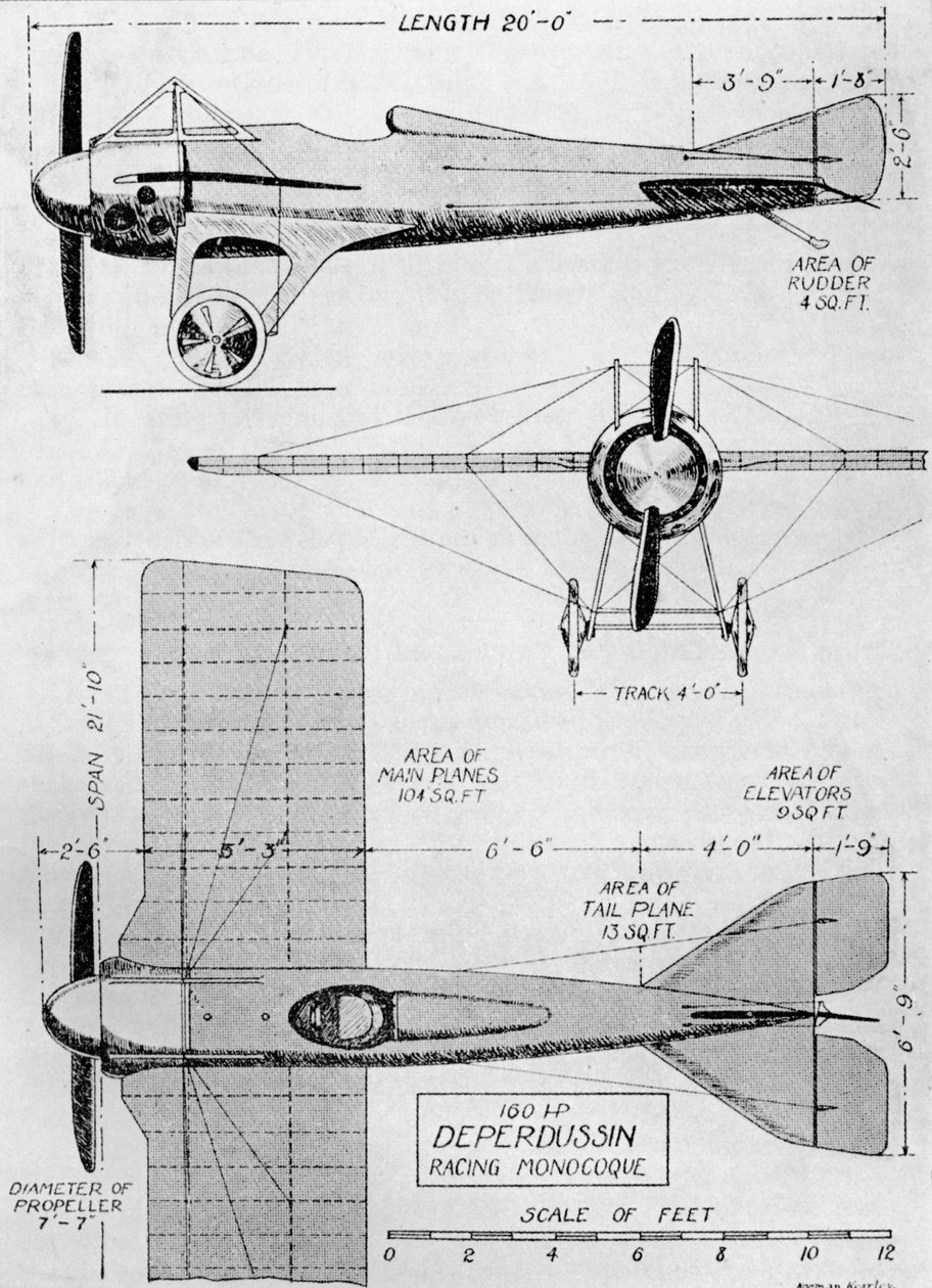 Prawdopodobnie najszybszy samolot w historii w momencie wybuchu wojny: jednopłatowiec Deperdussin 160 autorstwa Flight Photo