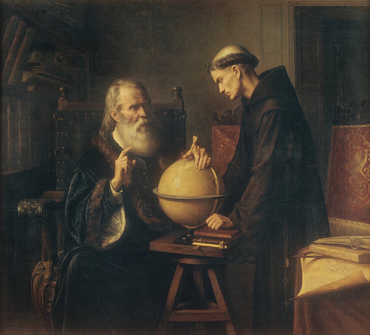 Galileusz demonstruje nowe teorie astronomiczne na Uniwersytecie w Padwie autorstwa Félix Parra