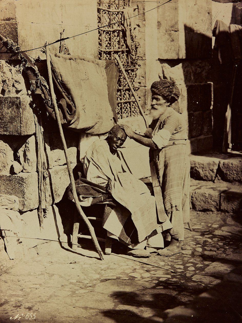Album Damas et Baalbek : Syryjski fryzjer autorstwa Félix Bonfils