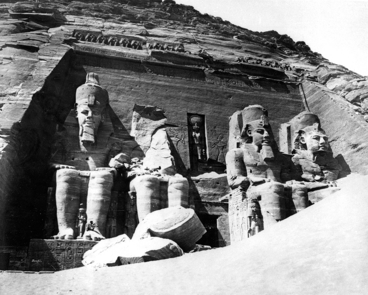 Świątynia Abu Simbel, Nubia, Egipt, 1878 autorstwa Félix Bonfils
