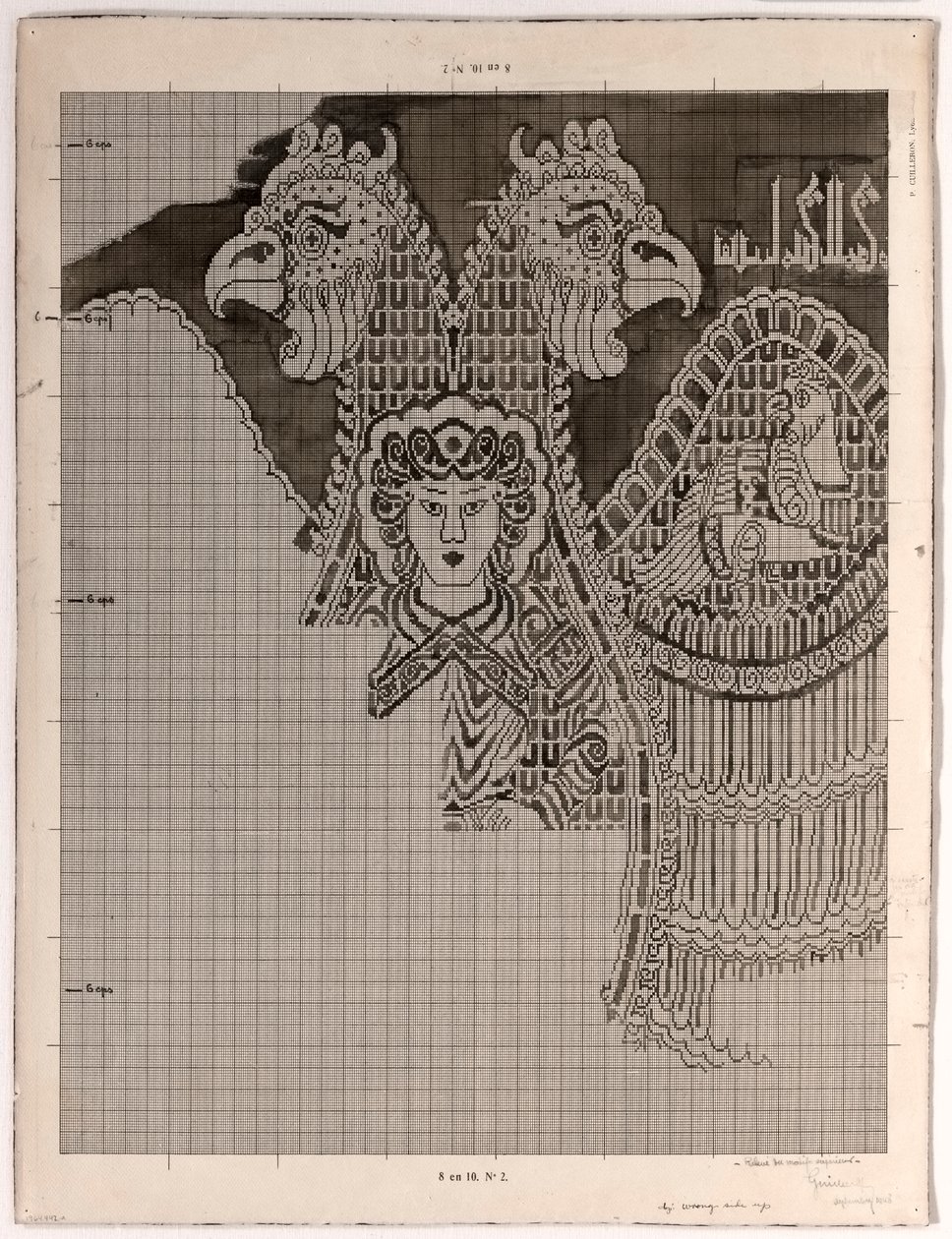Schematyczny rysunek Buyid Silk (1962.264) autorstwa Félix Guichert