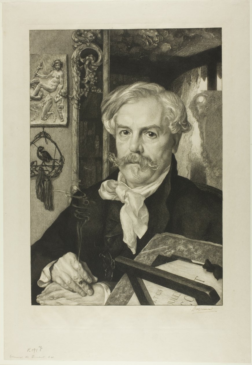 Portret Edmonda de Goncourta autorstwa Félix Henri Bracquemond
