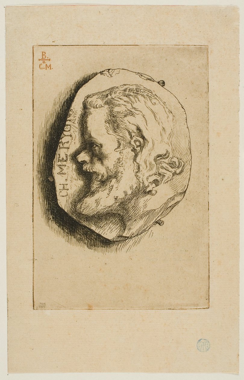 Portret Meryona z profilu autorstwa Félix Henri Bracquemond