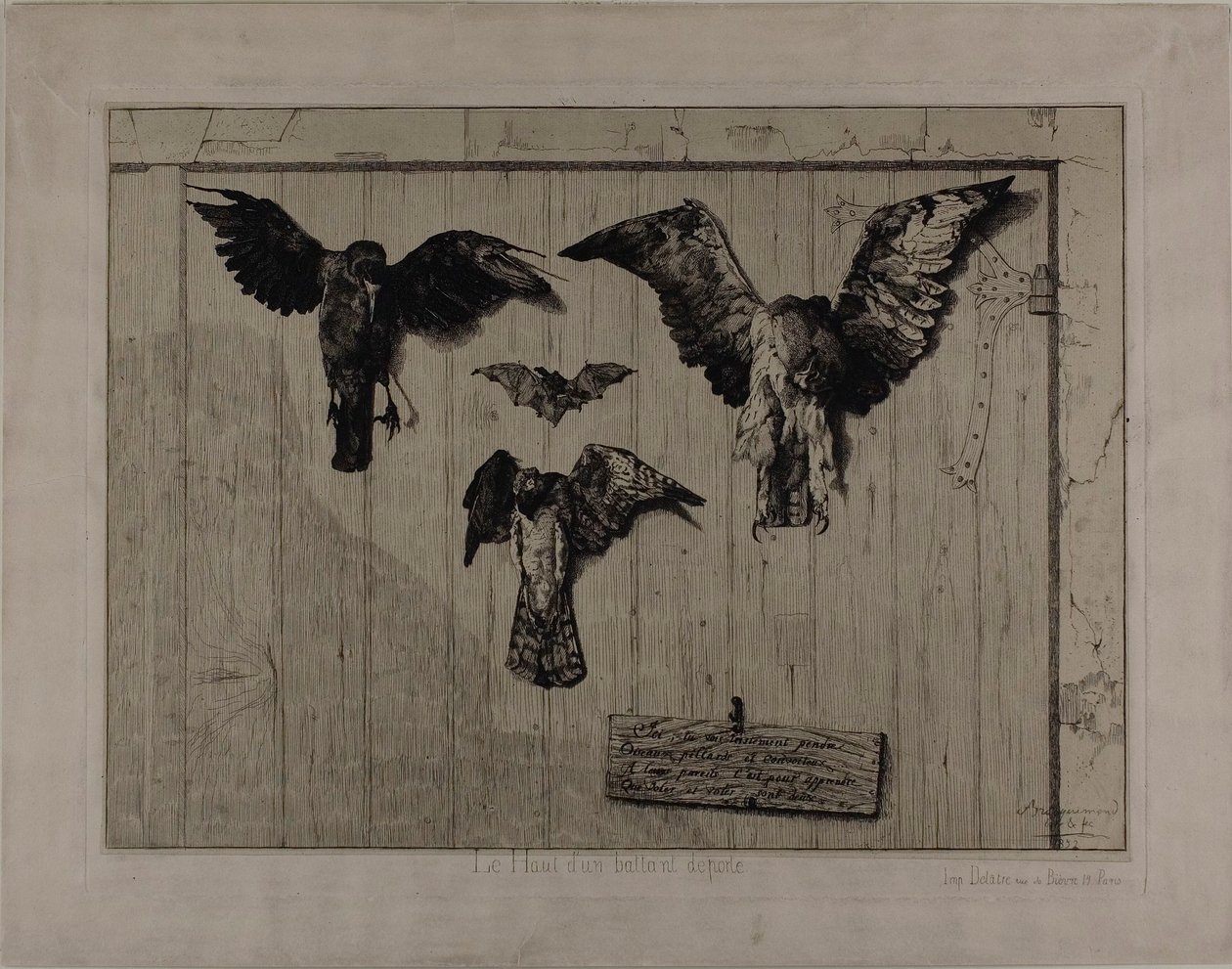 Górna część drzwi autorstwa Félix Henri Bracquemond