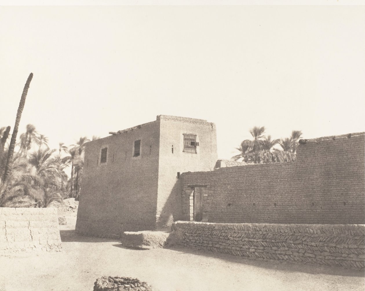 Deir, Carrefour et Habitation Particulière, 1851-52, druk 1853-54. autorstwa Félix Teynard