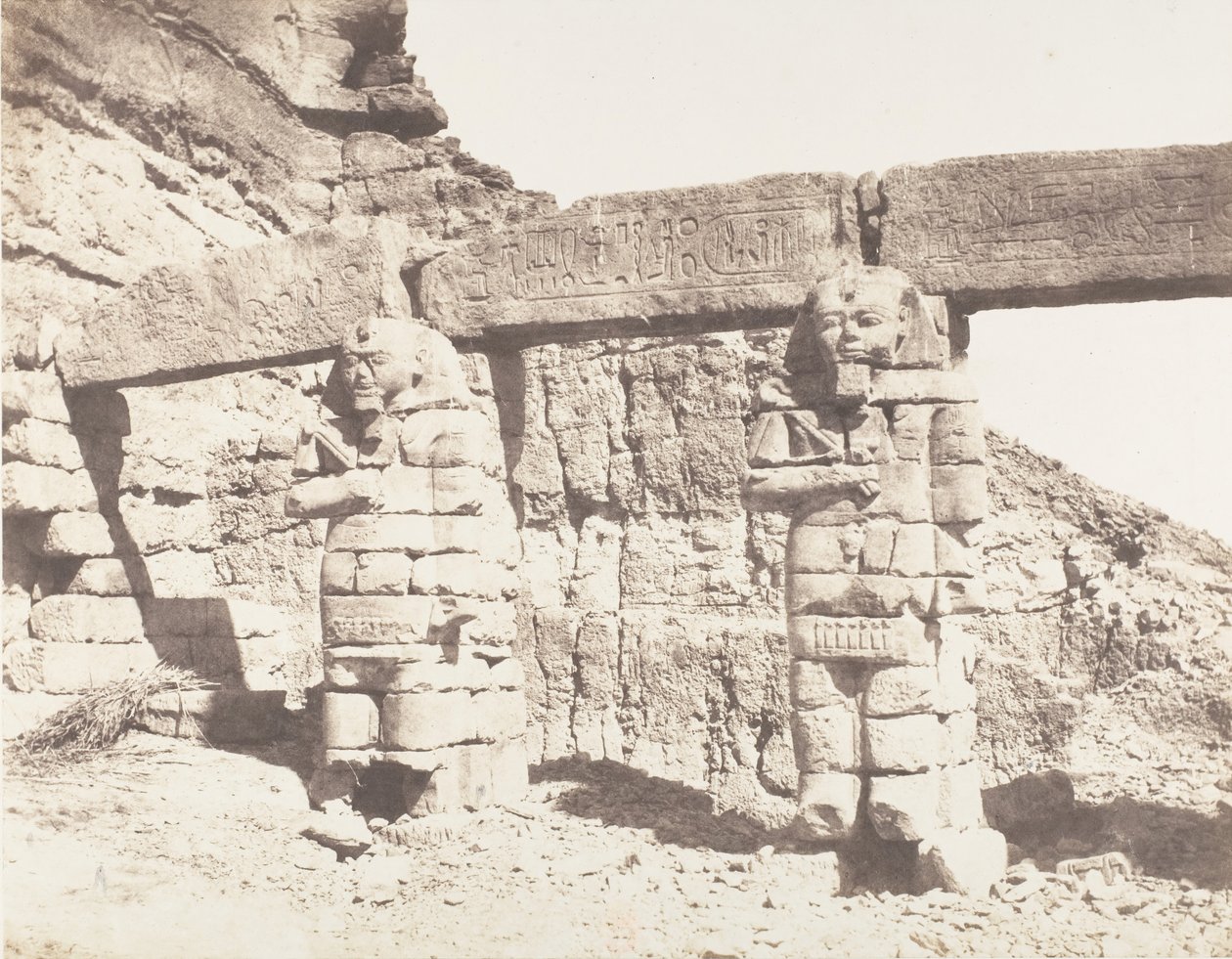 Djerf-Hocein Tutzis, Hemi-Spéos, Kolosy Partii Zewnętrznej, 1851-52, druk 1853-54. autorstwa Félix Teynard