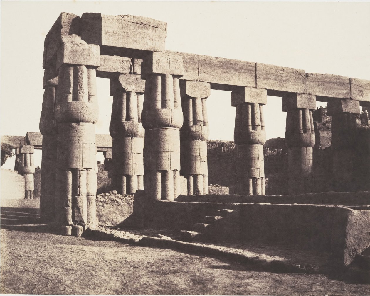 Teby Luksorskie, późniejsza budowa - galerie - paralele, 1851-52. autorstwa Félix Teynard